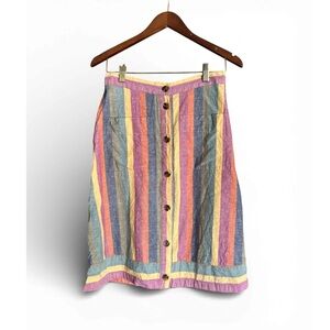 Madewell Rainbow Striped Midi Skirt